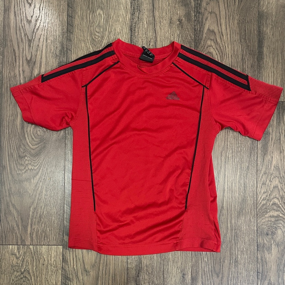 Adidas Kids Red and Black Short Sleeve Tee